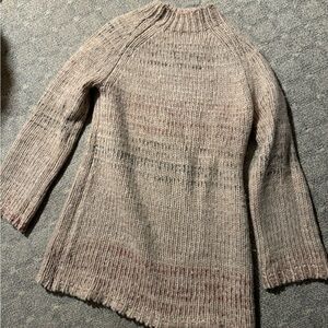 Helmut Lang Taupe Knit Turtleneck Sweater